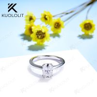 Kuolololit แหวนมอยส์ซอไนต์สำหรับผู้หญิง18K 14K สีเหลืองหมอนสีทองตัด1CT หมั้นแหวนแต่งงาน