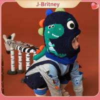 หมวกกันหนาว J-BRITNEY หมวกกันหนาวคอขนแกะสองชั้นหมวกถักลายการ์ตูนแบบนุ่มมีที่ปิดหูหมวกเด็กชายเด็กหญิงเด็ก