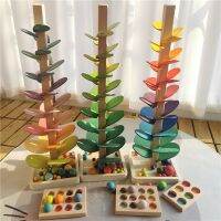 High Quality Rainbow Music Sounding Trees Wooden Petals Assembly and Marble Run Balls Tracking Kids Educational Toys