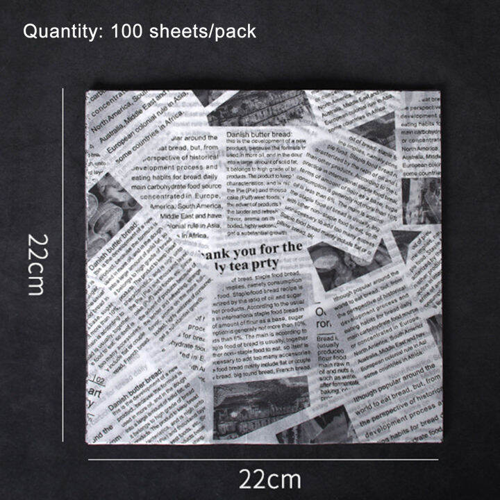 แผ่นกระดาษกระดาษแซนด์วิช100แผ่นถาดอบอาหารเยื่อไม้แบบเดิมเกรดอาหารสำหรับอบคุกกี้แฮมเบอร์เกอร์แซนวิช