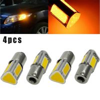 【ออโต้คาสเติล】อะไหล่หลอดไฟสัญญาณเลี้ยวอัตโนมัติ12V DC 3500K 4 COB สีเหลืองอำพัน