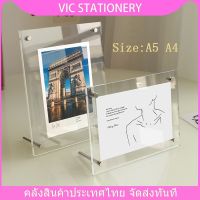 กรอบรูปอะคริลิค กรอบรูป ขนาด A4/A5/6Inch/7Inch การ์ด ขาตั้งเหล็ก ใส่รูปภาพ สําหรับวางโปสเตอร์ วางบนโต๊ะ กรอบรูปมินิมอล