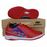 รองเท้ากีฬา รองเท้าฟุตซอลหุ้มข้อเด็ก PAN PF-14Y5 BALANCER TOUCH X II JR ELVALOY SHOES สีแดงน้ำเงิน