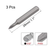 【cw】 Uxcell 3pcs PH00 Phillips Bits 5/32 Inch Shank Screwdriver Bit Set 28mm Length S2 Screw Driver Tools