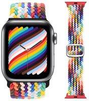 สายเดี่ยวแบบปรับได้สำหรับ Apple Watch,สายนาฬิกาไนลอนยืดหยุ่นได้สำหรับรุ่น41/40/38มม. 45/44/42มม. ซีรีส์ยืดหยุ่น7 /Se/ 6/5/4/3/2/1