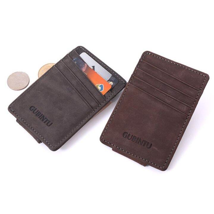 layor-wallet-กระเป๋าสตางค์ผู้ชายวินเทจ-nubuck-หนังแท้39-s-คลิปเงินมีช่องเสียบบัตรกระเป๋าเงินใบเล็กมีที่หนีบแม่เหล็ก