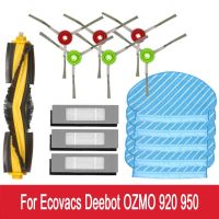 ผ้าม็อบทำความสะอาดหุ่นยนต์ดูดฝุ่นสำหรับ Ecovacs Deebot OZMO 920 950ถังน้ำแปรงด้านข้างหลักตัวกรอง Hepa ผ้าม็อบล้อเลื่อน