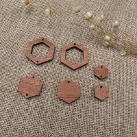 6pcs Unfinished Blank Wooden Hexagon Wood Shape Cutout Necklace Earring Pendant Connector For  DIY Making Jewelry Clips Pins Tacks