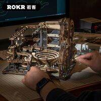 Ruotairuoke hot-selling night city 3d wooden ball track hand-assembled model adult difficult assembly toy