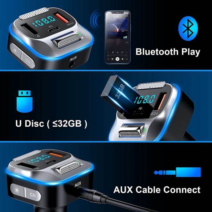 car-bluetooth-fm-transmitter-30w-pd-typ-c-bluetooth-5-0-adapter-auto-car-charger-mp3-player-support-tf-card-hands-free