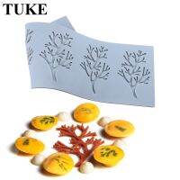 TUKE Sugarcraft ดอกไม้ใบซิลิโคนแม่พิมพ์ F Ondant แม่พิมพ์เครื่องมือตกแต่งเค้กช็อคโกแลต Gumpaste แม่พิมพ์3D ใบซิลิโคนลูกไม้เสื่อ