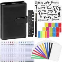 A6 PU Budget Binder with Zipper Envelopes, Widely Used in Home, School and Travel