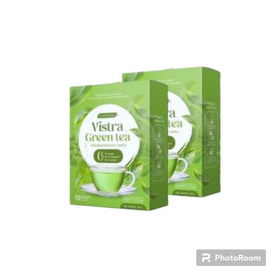 Vistra green tea ชาเขียววิสต้า  ชาเขียวคุมหิว น้ำตาล 0% ( 2 กล่อง)