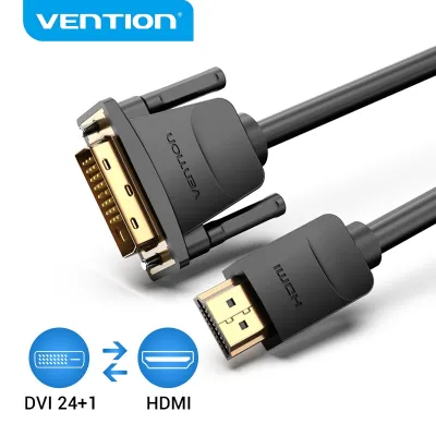 Vention HDMI Ke DVI Kabel Bi-arah HDMI Pria 24 1 DVI-D Adaptor Pria 1080P Konverter untuk Xbox HDTV DVD LCD DVI Ke Kabel HDMI