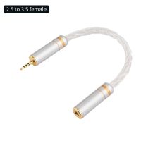 YYAUDIO Hifi Audio Cable 2.5 Male To 4.4 Female Balanced Sterling Silver Core 4.4mm To 3.5mm Adapter For Hifi MP3 Music Player