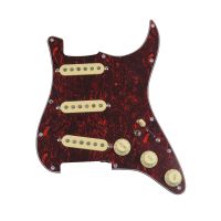 WK-Loaded Pickguard Pickups Guitar Alnico 5 Pickups SSS Single Coils Pickups /Yellow Pickup Covers Set