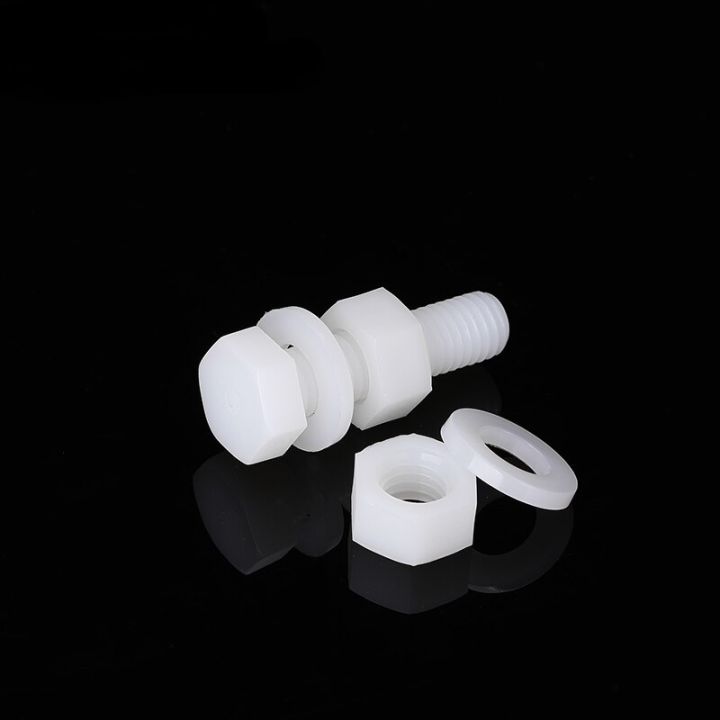 m3m4m5m6m8-nylon-outer-hexagon-screw-nut-flat-washer-set-combination-daquan-plastic-insulating-plastic-bolt-nails-screws-fasteners