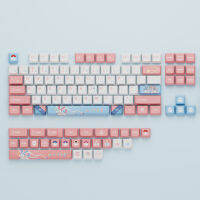 【Pokemo Sylveon】Cute Cartoon Customized 132-Keys XDA Keycaps PBT Material Thermal Sublimation Personalise Ball Keycaps for 108/104/98/96/87/68/61 Keys Mechanical Keyboard（Not included Keyboard）