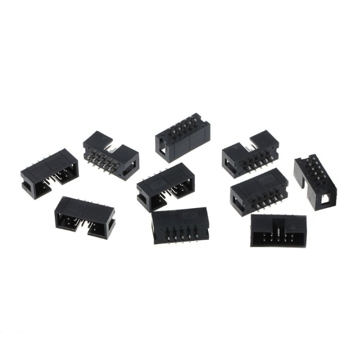 【hj Ces Store】10 Pcs Dc3 10 Pin 2x5 Pin Double Row 254mm Pitch Straight Pin Male Idc Box Header 7672