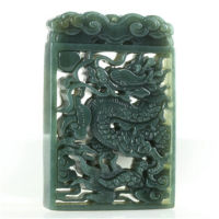 100 authentic hetian green jade pendant two side handcarved dragon jade pendants necklaces jade gift men women jade jewelry