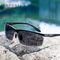 CAPONI P Olarized แว่นกันแดดผู้ชายขับรถกีฬา Photochromic UV400อาทิตย์แว่นตาผู้ชายอลูมิเนียมคาร์บอน Firber ปกป้องดวงตา BS8780