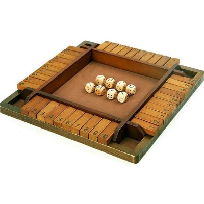 Wooden Board Game with Dice Shut The Box Wooden Board Dice Game Childrens Parent-Child Board Game for Bar Party Leisure and Home attractively