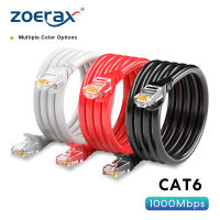 ZoeRax สาย Lan Cat 6สายเคเบิลอีเทอร์เน็ตความเร็วสูง24AWG กิกะบิต1000Mbps สายแลนหัวปลั๊กสายเครือข่าย UTP RJ45สายต่ออินเทอร์เน็ตสำหรับพีซี PS5 PS4 PS3 Xbox