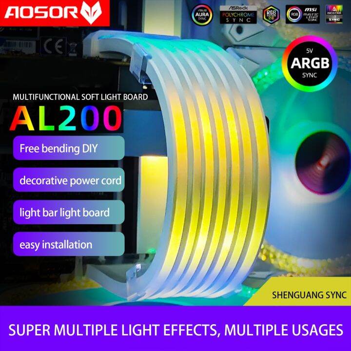 al300-diy-led-light-strip-coolmoon-aosor-5v-4pin-rgb-argb-aura-sync-neon-flexible-light-strip-for-motherboard-computer-chassis-led-strip-lighting