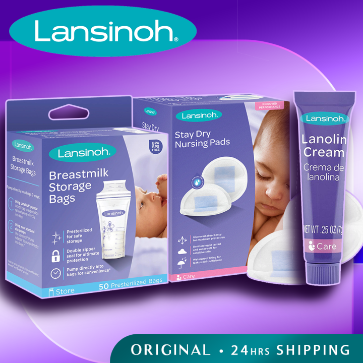 Lansinoh Stay Dry Leak Proof Quilted Disposable Nursing Size