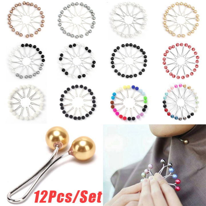 Multicolor Headscarf Pearl Pins Clips Pins Hijab Scarf Clips Muslim Arab  Shawl Islamic Accessories Women Jewelry