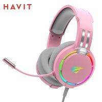 Havit Gamer Headset with Microphone Professinal HD Microphone amp; Surround Super Base RGB Backlight PC Wired Gaming Headphones