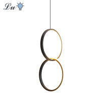 Ring Pendant Lights Bedroom Parlor Hanging Lamp Indoor Lighting Bedside Hanglamp Restaurant Bar White Black LED Industrial Lamps