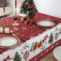 2021 New Year Christmas Tablecloth Kitchen Dining Table Decorations Waterproof Party Table Cover Christmas Ornaments for Home