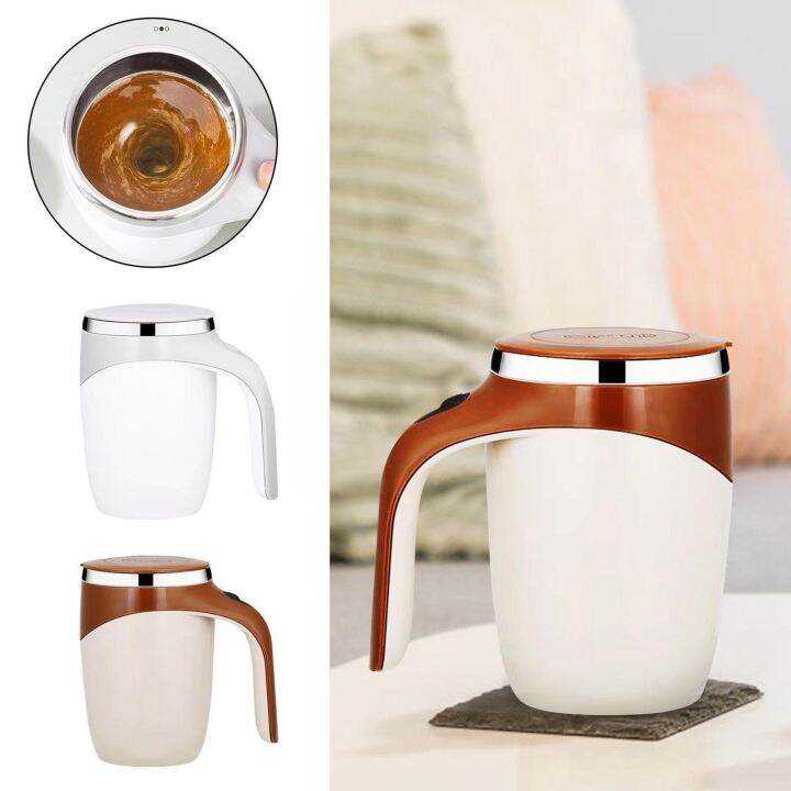 {Lion heart} 380ml Self Stirring Coffee Mug Steel Cup Blender