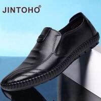 【JINTOHO】รองเท้าโลฟเฟอร์หนังลําลอง สีดํา แฟชั่นสําหรับผู้ชาย