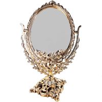 European style vintage makeup mirror oval table กระจกแต่งหน้า สไตล์ยุโรปวินเทจ กระจกแต่งหน้าตั้งโต๊ะ ทรงรี มีกระจก2ด้าน