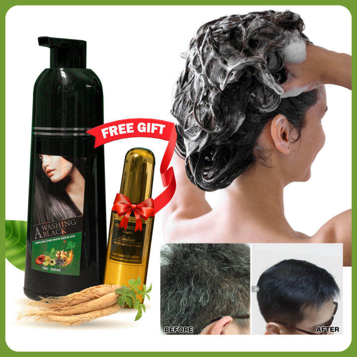 Organic Sinhair Ginseng Herbal Japanese Shampoo Instant Black Brown