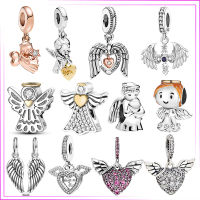 New Angel 925 Sterling Silver Charm จี้สำหรับ Charms สร้อยข้อมือ DIY Eros Wing Feather ลูกปัดของขวัญผู้หญิงเครื่องประดับ-Naoei