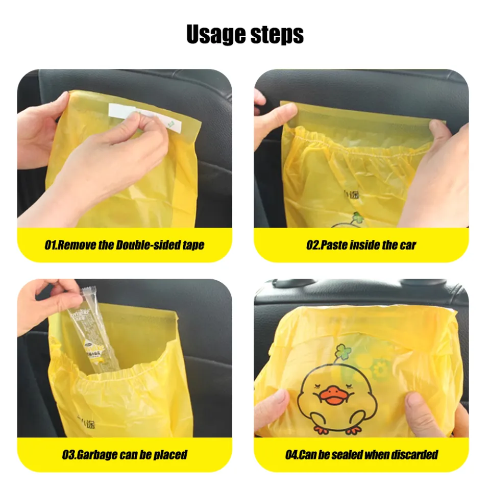 Self-Adhesive Trash Bag Paste Type Foldable Car Garbage Bag Car