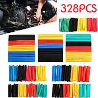 328PCS Heat Shrinkable Tube Termoretractil PVC Insulation Shrink Assortment Polyolefin Ratio 2:1 Wrap Wire Cable Sleeve Kit Electrical Circuitry Parts