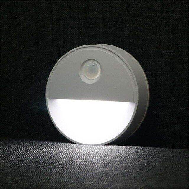 Half Moon Induction Lamp Led Round Night Light Human Body Sensor White ...