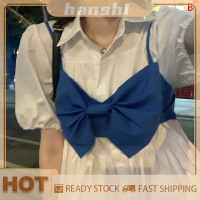 hanshi [2023 new HOT FASHION] lazlook เดรสเอวสูงของผู้หญิงเดรสเสื้อมินิทรงเอไลน์ลำลองผูกโบว์ฤดูร้อน