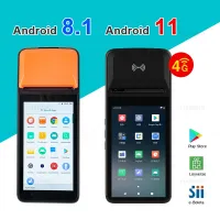 Android11เครื่อง POS แบบมือถือ PDA Terminal WIFI 4G NFC พร้อมบลูทูธ2 + 16GB Mobile Touch POS 58เครื่องพิมพ์รองรับ Google Play Loyverse