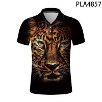 Ropa De Hombre Fashion Casual Summer Short Sleeve New 3D Printed Leopard Animal Series Men Shirts Streetwear Cool Polo Homme