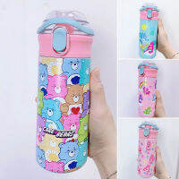 【Nuxer】COD care bears ขวดน้ำสำหรับเด็ก กระติกน้ำเก็บอุณหภูมิ รูปแบบการ์ตูน 304 สแตนเลส มีหลอดดูด ความจุ500ml