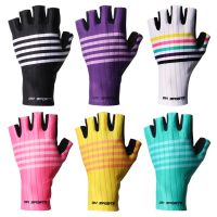 hotx【DT】 6 Colors Men Cycling Gloves Half Breathable Elastic Road Riding Racing Fingerless