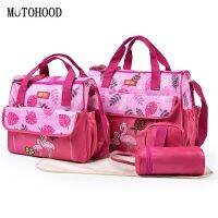 hot！【DT】♝☃  MOTOHOOD  Baby Diaper Tote 5 Piece Set Multifunction Nappy Changing Large Reusable Nursing with Straps Materni