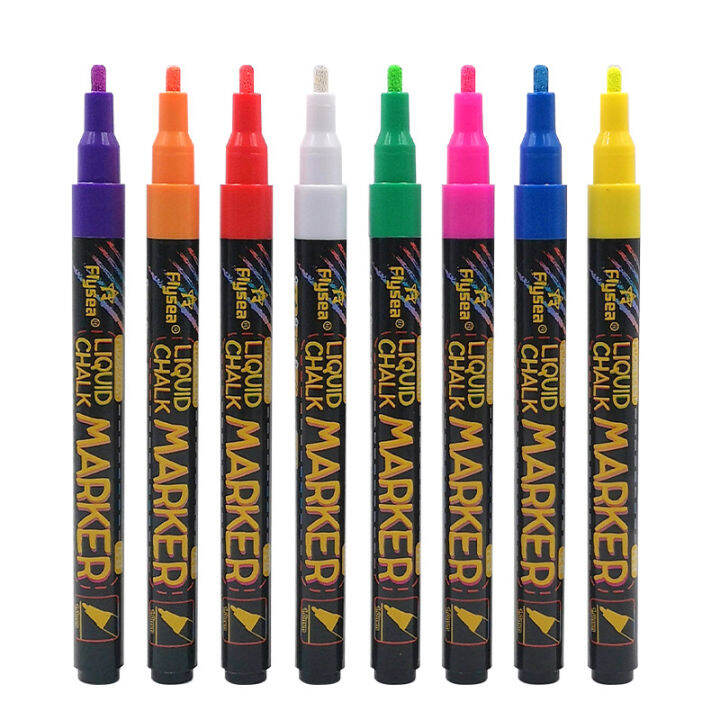 1-0มิลลิเมตรของเหลวชอล์กปากกามาร์กเกอร์หลายสี-erasable-เน้นข้อความสูทสำหรับกระดานดำ-led-คณะกรรมการการเขียนกระจกหน้าต่างจิตรกรรม