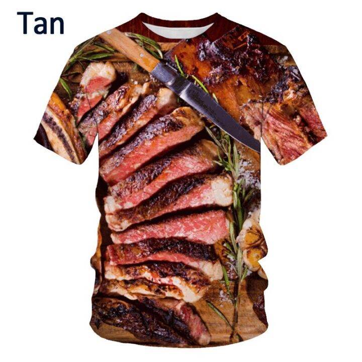 food-sausage-chili-meat-3d-t-shirt-for-boys-girls-4-20y-teen-children-beef-tee-pork-streetwear-clothes-kids-baby-fashion-t-shirt