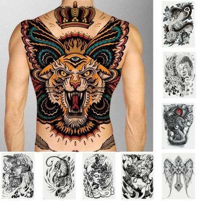 50 Hot Sale 1 Pc Tattoo Sticker Waterproof Unisex Black Body Art Full Back Temporary Tattoo Stickers for Party